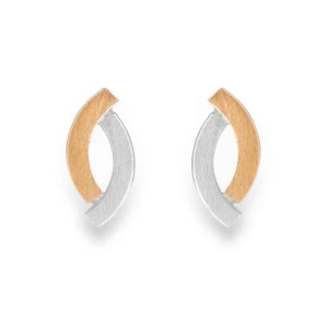 Srebrno Złote Kolczyki Linea N°5