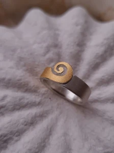 Pierścionek Srebrno Złoty Marea N°1