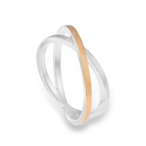 Srebrno Złoty Pierścionek Linea N°1