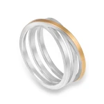 Srebrno Złoty Pierścionek Linea N°4