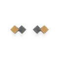 Talum N°3.1 Oxidized Silver and Gold  Earrings 