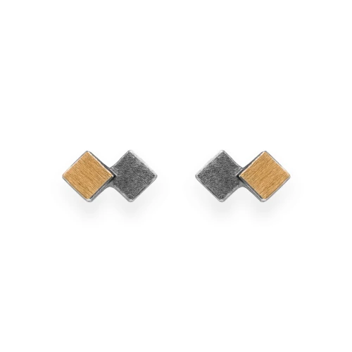 Talum N°3.1 Oxidized Silver and Gold  Earrings 