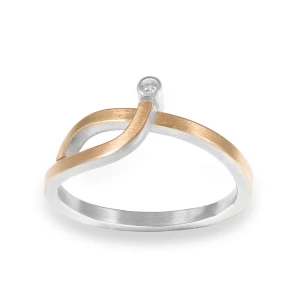 Pierścionek z Białym Brylantem Linea N°2