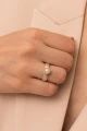 Avia N°2 Silver Gold Ring with Pearl 