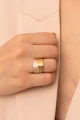 Srebrno Złoty Pierścionek z Brylantem Linea N°10
