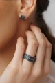 Vintage N°2 Oxidized Silver Earrings 