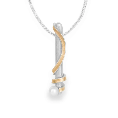 Srebrno Złoty Naszyjnik z Perłą Nostra N°14