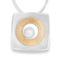 Talum N°6 Silver Gold Necklace with Pearl 