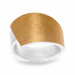 Pierścionek Srebrno Złoty Linea N°13