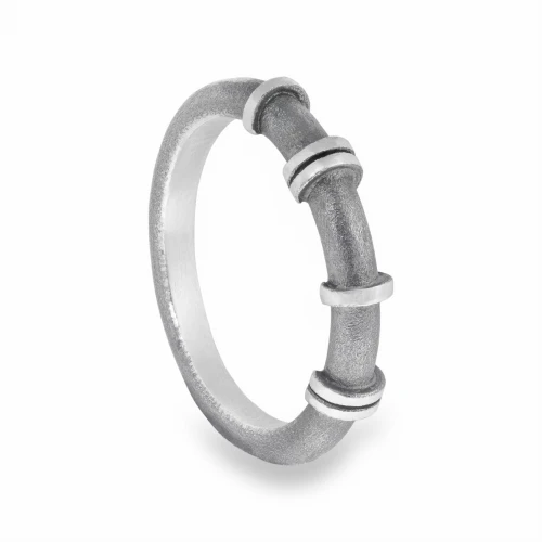 Filum N°4 Silver Oxidized Ring 