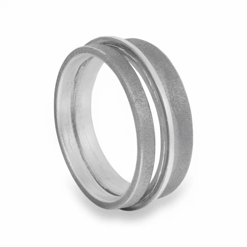 Srebrny Pierścionek Oksydowany Scoria N°4