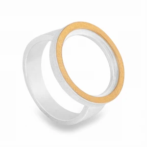 Ażurowy Pierścionek Srebrno Złoty Spero N°3