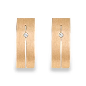 Kolczyki Srebrno Złote z Brylantem Linea N°14