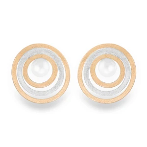 Srebrno Złote Kolczyki z Perłą Nostra N°11