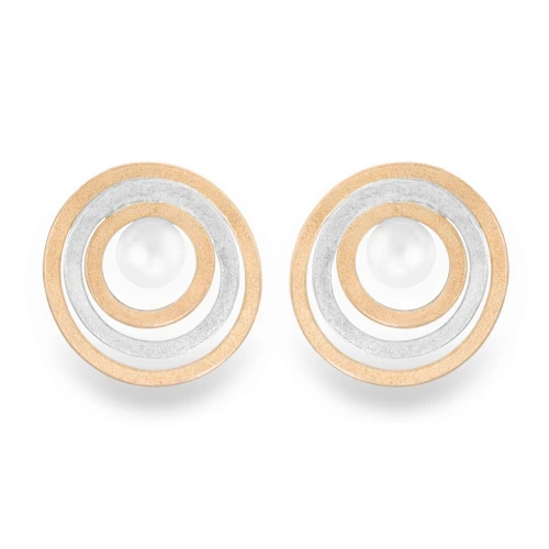 Nostra N°11 Silver Gold Earrings with Pearl 