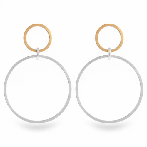 Spero N°8 Silver Gold Circle Earrings 