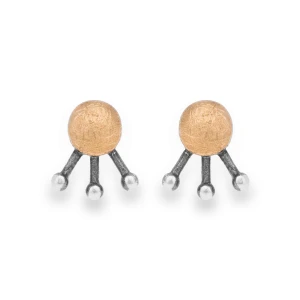 Kolczyki Oksydowane Srebrno Złote Filum Nº5